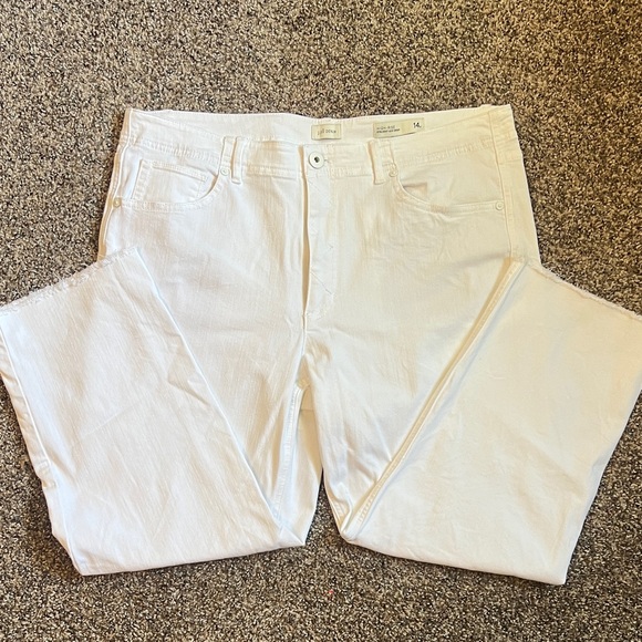 Lot 3 pairs J. Jill Denim High Rise Straight Leg Crop Jeans White Pink Tan 14 - Picture 3 of 11